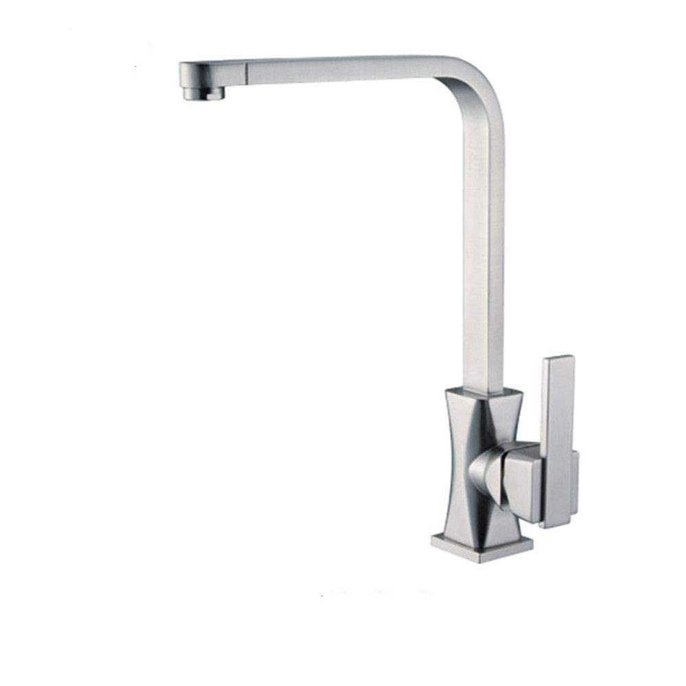 Grifo mezclador de cocina de cobre cromado para agua fría y caliente individual