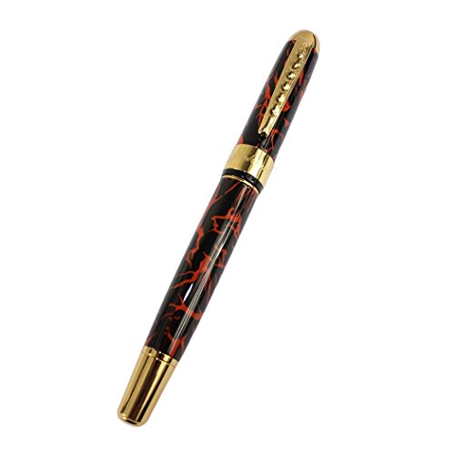 Gullor Beautiful Calligraphy & Art Fountain Pen Jinhao 250 Black With Orange Grain Pen Golden Clip Pen #TOP1