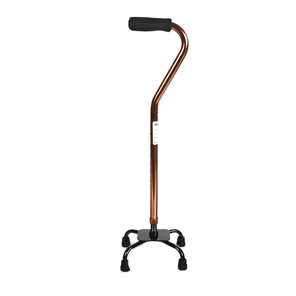 GCX- Muletas for Ancianos con bastón de Cuatro Patas, bastón for Huesos Rotos, bastón Ligero y Antideslizante for Ancianos Firma (Color : Brown)