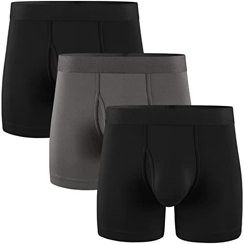 5Mayi Men's Boxer Briefs Mens Underwear Men Soft Cotton Open Fly Underwear for Men Pack S M L XL XXL