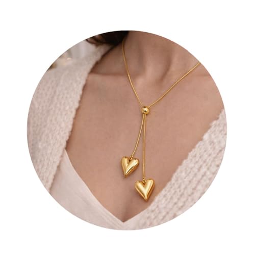 Elegant Gold Lariat Heart Pendant with Chain | Rakshabandhan Gift...