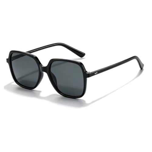 HFVURJ Gafas de sol de moda para mujer con remaches, lentes degradadas UV400, estilo punk para hombre (negro-negro)