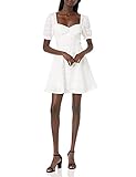 Longueur : 89 cm GUESS Robe Heidi en lin à manches courtes pour femme, blanc pur, Taille L