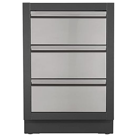 Napoleon Oasis Three Drawer Cabinet Outdoor Kitchen Component, Grey