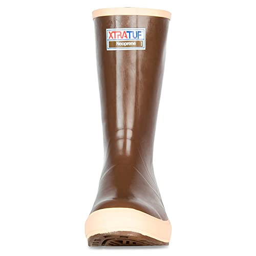 Xtratuf Men’s Fishing Watertight Latex Neoprene Arch Support Slip Resistant Traction Legacy Boots, 12In - Plain Toe, Copper/Tan, 11 #TOP2