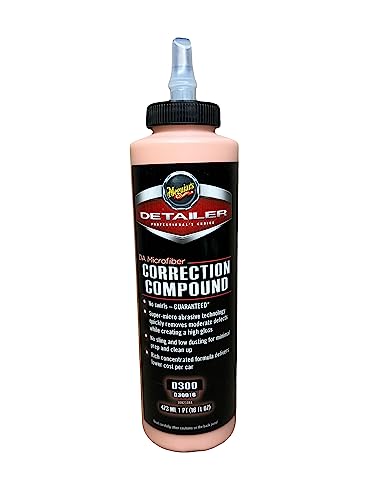 Meguiar's D300 DA Microfiber Correction Compound 16oz - Paint Correction, Aluminum Oxide, Zirconia Alumina, Light Grit, Automotive Polishing Compound