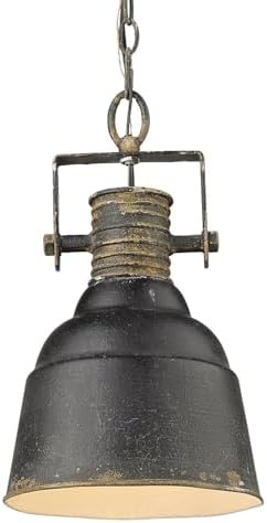 Golden Lighting -Quarry 1 Light Pendant Antique Black Iron- Pendant Lighting, Pendant Lights Kitchen Island, Pendant Light Fixtures, Light Fixtures Ceiling Mount, Kitchen Island Lighting,