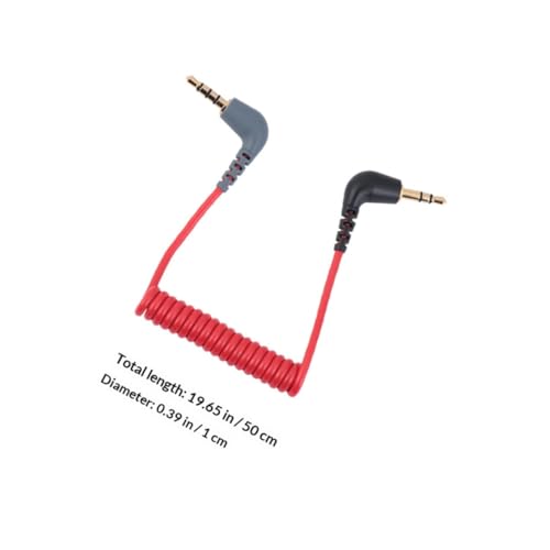 Cable de extensión de audio 3.5mm rojo 0.75m 2 piezas miniatura 2