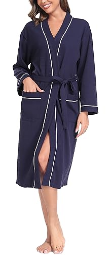 Sopesil Women Waffle Dressing Gowns, Cotton Kimono Robes Sof