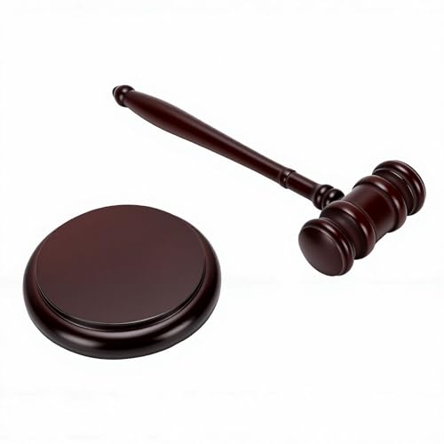 Martillo profesional de madera para juzgado con base miniatura 6