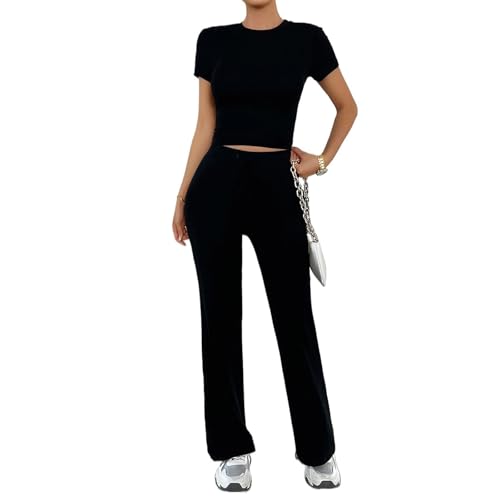Hauts tempérant couleur unie t-shirt mode costume femme noir taille M