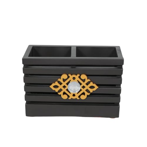 Image of Decorative Embossed Design Pencil and Pen Stand | Desk Organizer for Stationery Storage | Suitable for Office Desk, Study Table, Home and Workspace Use (Design 14)