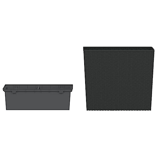 Bac à fleurs haute résistance aspect rotin anthracite pour extérieur durable