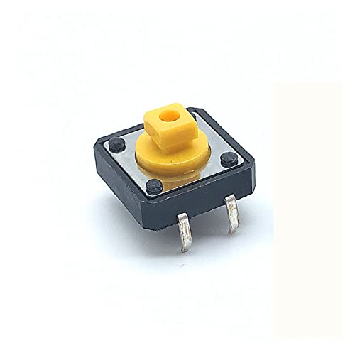 Interruptor táctil mini pulsador micro switch 12x12x7.3mm 4 pines HEPBAK amarillo con perilla 3