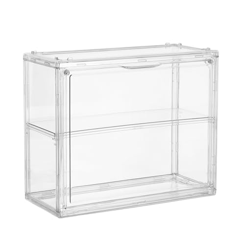 PHENOFICE Vitrina de Mantener o de Transparente Acrílico Capa para de Doble y Caja Expositor Elegante y Versátil Fácil Figuras Coleccionables para Sala Familiar Exhibición