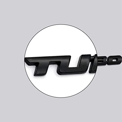 2 Pc 3D Metal Turbo Emblem Logo Badg Turbo Side Fender Turbo Badge Car Trunk Nameplate Sticker Decal Suitable For Cars Suv Trucks (Black) #TOP1