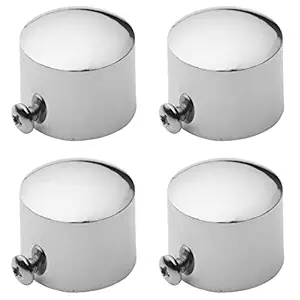 ZYREX Aluminium Round Curtain Bracket Rod Pocket Finials Window Rod Support Fittings, Curtain Rod Holder(Silver Colour) (Pack of 4)