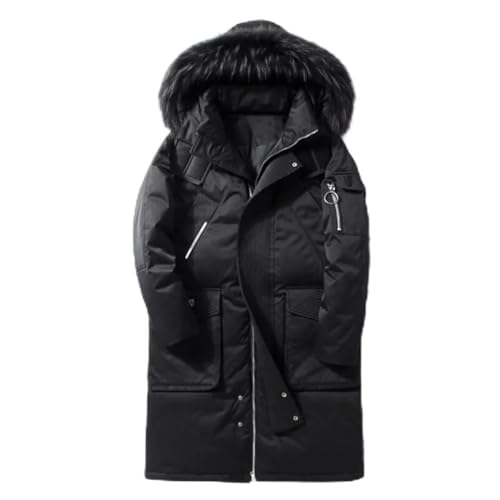 Chaqueta larga de invierno hombre impermeable con plumón de pato térmico y capucha ajustable