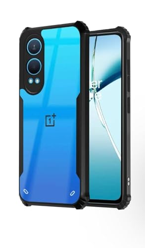 Image of BATCHONE Polycarbonate Gripcase Cover Case Compatible for OnePlus Nord CE 4 5G 360 Degree Protection /Transparent Back Case (Black Bumper) (Pack of 1)