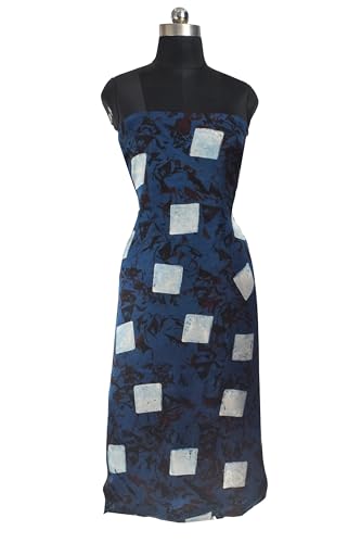 Image of Ethnics of Kutch Women's Ajrakh Modal Silk Natural Dye Hand Block Print Unstitched Kurta Fabric (For Lenght - Refer Bullet Point Below)