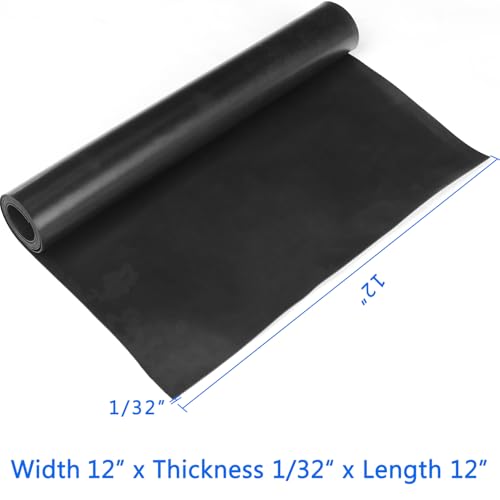 Image of WochiTV Solid Rubber Sheets, 12 inch Wide x 1 /32 inch Thick x 12 inch Long Neoprene Rubber Strips Rolls Perfect for DIY Gasket Material, Sealing, Liner, Shield, Padding, Mat