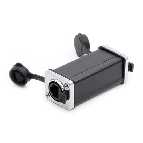 Conector acoplador RJ45 hembra a hembra recto para montaje en panel con carcasa de plástico de 65mm 3