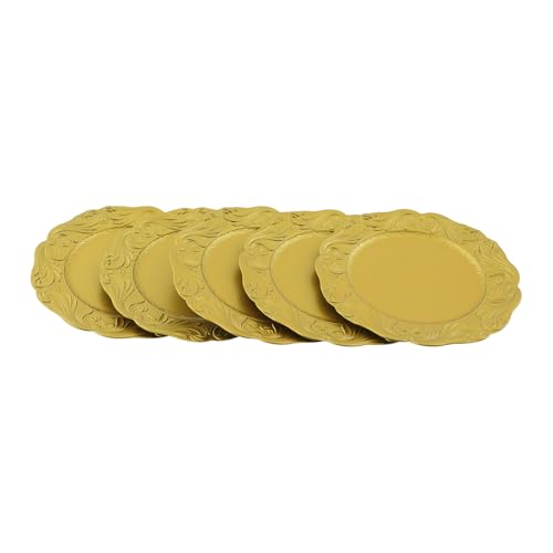 100 platos dorados redondos usos múltiples 12.8 pulg miniatura 6