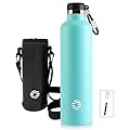 FEIJIAN Borraccia Termica in Acciaio Inox 750ml/1L + Zaino, Facile da pulire, Bottiglia Termica Senza Perdite - Senza BPA Borracce, per Scuola, Sport, Campeggio, Yoga, Palestra
