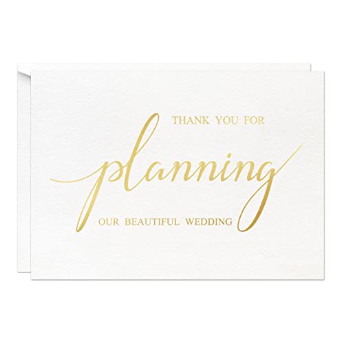 MAGJUCHE Planner Wedding Vendor Thank You Card, Gold Foil Thank