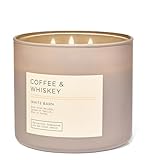 White Barn-Bath & Body Works- Coffee and Whiskey Candle 3 Wick EDT 14.5 OZ Burns 25-45 Hours