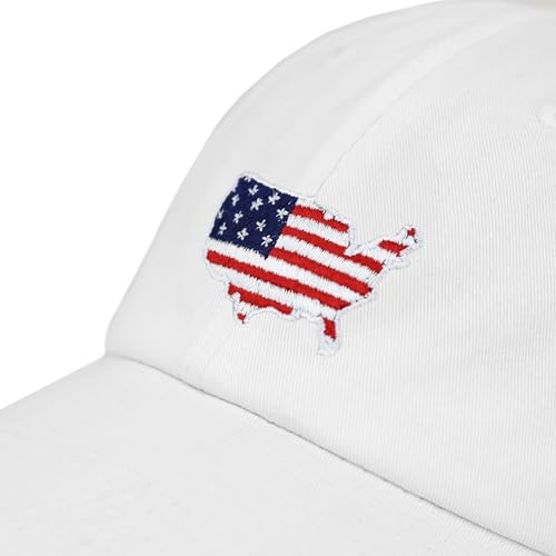 Image of USA Flag & Embroidery Premium 100% Cotton Low Profile Adjustable Baseball Dad Cap
