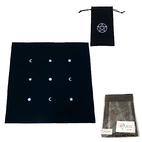 【神秘的】 タロットクロス 星座 タロットバッグ付き セット ベルベット 神秘的 魔法陣 星 月 【coco plazaオリジナルパッケージ】 (宇宙)