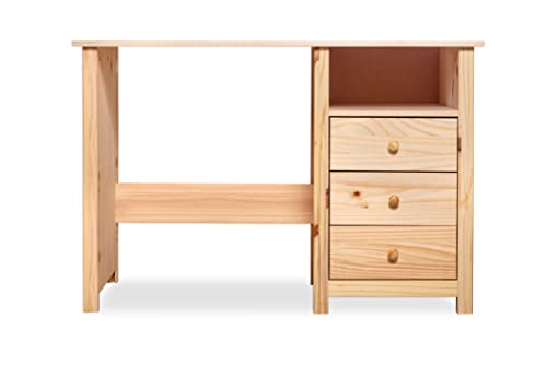 From The Tree Furniture Solid Pine Wood Writing Desk With Drawers And Storage (Unfinished), (Dk001) #TOP3