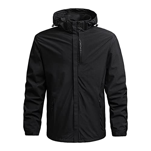 Zddo Men's Softshell Jackets Tactical Windproof Hiking Zipper Button Down Detachable Hooded Fleece Coat Windbreaker Solid Color Blue Black White Green Pure Patchwork Chambray Shirt Zipper Classic #TOP25
