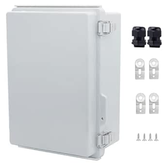 11 Best Weatherproof Cable Junction Box Outdoor in 2026 11 IP67 Waterproof Junction Box, ABS Plastic Electrical Enclosure with Stainless Steel Latch, Hinged Cover, Mounting Plate, Wall Brackets & Cable Glands 280x190x130mm
