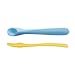 SPUNI Baby’s First Feeding Spoon, infant self-latching technology, 2 pack – BLUE and Yellow, Non toxic BPA Free, made in Germany