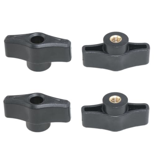 Meuey Lyot Black Wing nut knob 1/4inch knobs Clamping Nuts Threaded knob Thumb Nuts t Track Accessories 4PCS