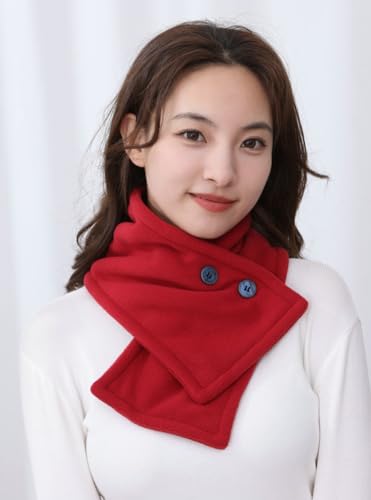 Winter Polar Fleece Scarf for Women Men Cold Weather Neck Warmer Collar Scarf with Buttons Quick Wear Neckerchiefs2