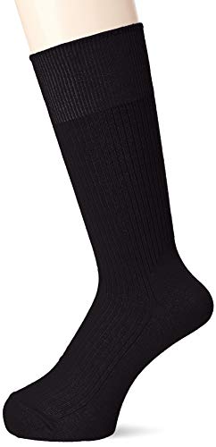 [オカモト] 24時間におわない SUPER SOX(スーパーソックス) リブ柄 クルーソックス メンズ ネイビー 24.0-26.0 cm