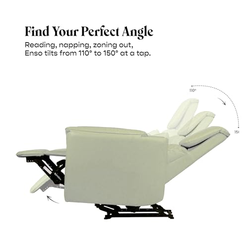 Image of SleepyCat Enso Motorised Recliner I Motorised Single Recliner I Ultimate Lounging Sofa I Ergonomic Design I Contouring Support I Premium Upholstery I Premium Leatherette I Sand Beige