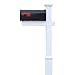 4Ever Products The Homestead Mailbox with Post Included, Black Metal Mailbox with White Vinyl Post Combo, Complete System