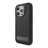 Picture of ZAGG Everest Snap iPhone 15 Pro Case with Kickstand - Drop Protection (20ft/6m), Triple-Layer Textured Cell Phone Case, No-Slip Design, MagSafe Phone Case, Black