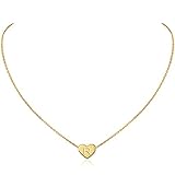Chapado en oro de 18 quilates: nuestro collar con dije de corazón con inicial está hecho de acero inoxidable de alta calidad. Con un delicado proceso de galvanoplastia al vacío, brilla con la luz solar y no se decolora.