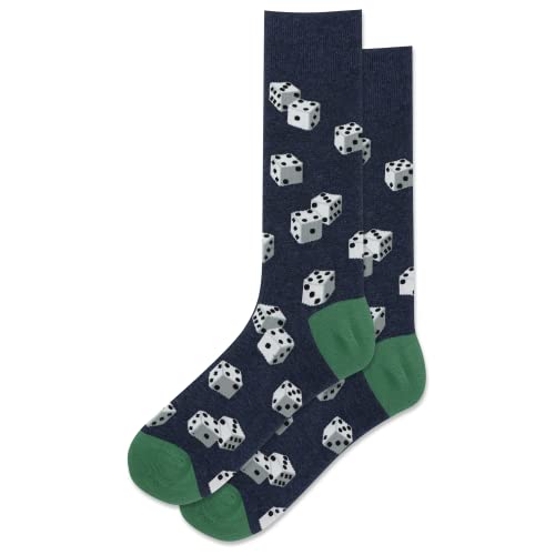 Hot Sox Men's Dice Socks 1 Pair, Denim Heather, Men's 10-13 Shoe