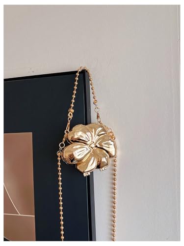 Milumia Women's Metallic Flower Shaped Mini Purse Crossbody Evening Handbags2
