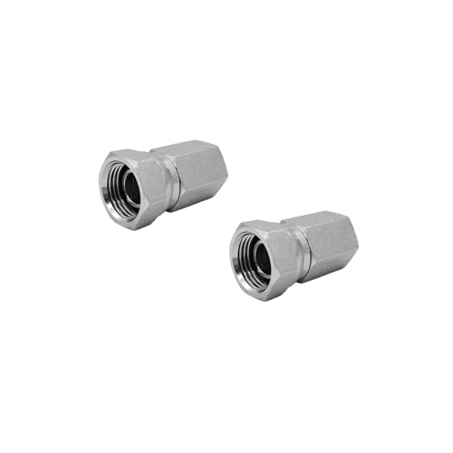 Image of (2-PACK) 1405-06-08 Hydraulic Hose Adapter Fitting 3 /8 inch Female (3 /8 inch-18NPTF)x1 /2 inch Female Swivel (1 /2 inch-14NPSM) Straight Pipe Connector Carbon Steel