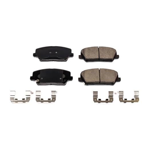 Image of PowerStop Front Brake Pads for Hyundai Veloster 2016-17 | Kia Forte5 2017-18 - Z17 Ceramic Brake Pads with Installation Hardware, 17-1827
