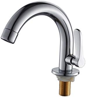 Siderit Single Handle Brass Faucet Bathroom Lavatory Sink Basin Taps Cold Water Faucets, Chrome Finished