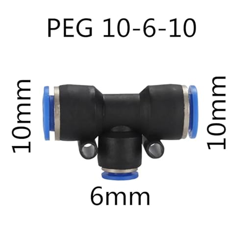 Raccord pneumatique en T haute résistance PEG pour circuits de précision - 3