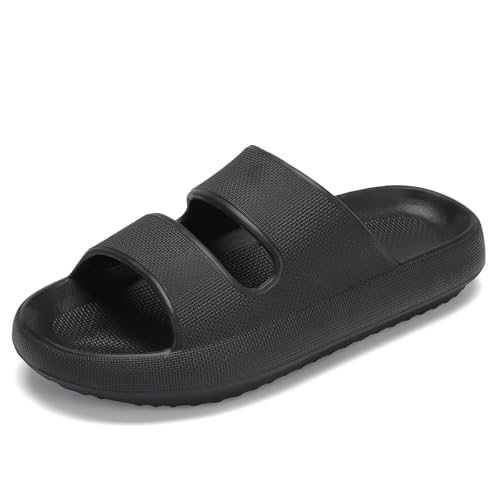 NineCiFun Unisex Pillow Slippers Cloud Slides for Women and Men Platform Slide Sandals with Arch Support